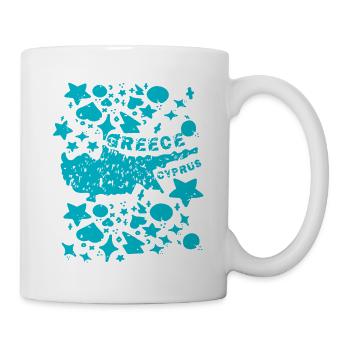 Zypern Karte vintage türkis  - Tasse - Weiß - Rechts