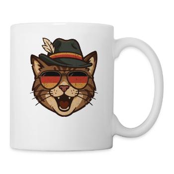 Vintage Deutsche Katze Lustig - Tasse - Weiß - Rechts
