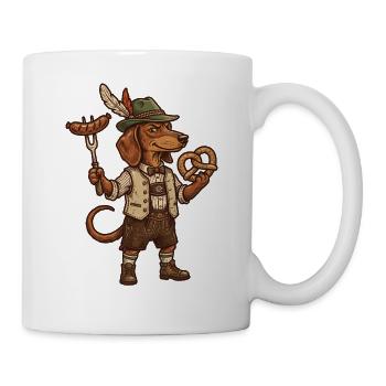 Vintage-deutscher Dackel Lustig - Tasse - Weiß - Rechts