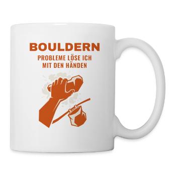 Bouldern Probleme Löse Ich Mit Den Händen - Tasse - Weiß - Rechts