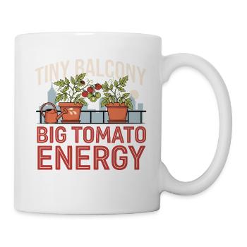 Kleiner Balkon Große Tomatenenergie - Tasse - Weiß - Rechts