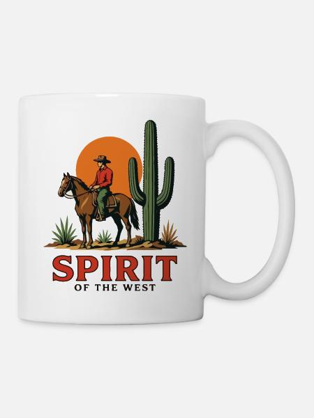 Geist des westlichen Cowboy-Zwielichts - Tasse - Weiß