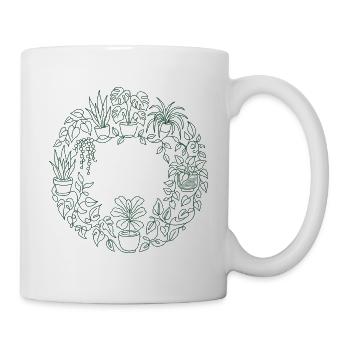 Green plant wreath - Mug - white - Right