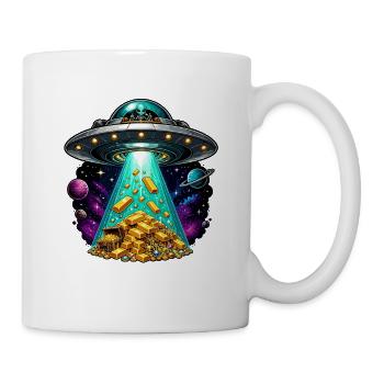 UFO-Landing Goldschatzstrahl - Tasse - Weiß - Rechts