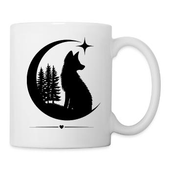 Fuchs Mond Wald - Tasse - Weiß - Rechts