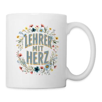 Lehrer mit Herz! - Tasse - Weiß - Rechts