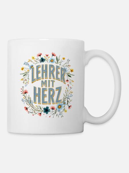 Lehrer mit Herz! - Tasse - Weiß