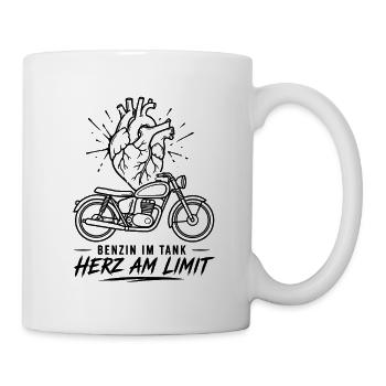 Herz am Limit Motorrad - Tasse - Weiß - Rechts