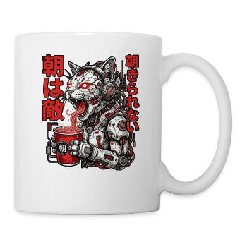 Katze Ich Bin gegen Morgende Allergisch - Tasse - Weiß - Rechts