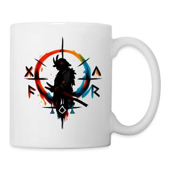 Farbkreis-Silhouette im Tinten-Splash - Tasse - Weiß - Rechts