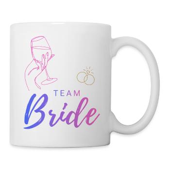 Team Bride Weinglas und Ringe - Tasse - Weiß - Rechts