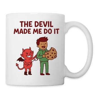 Le Diable m’a forcé à le faire - T-shirt Drôle de Cookie - Mug blanc - blanc - Droite