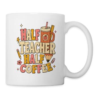Moitié professeur, moitié café - Mug blanc - blanc - Droite