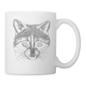 Raccoon Raccoon Nature Raccoon Head - Mug - white - Right