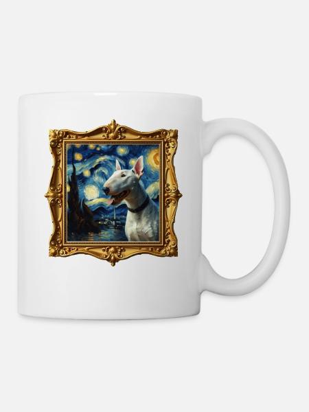 Bullterrier Starry Night - Tasse - Weiß