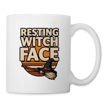 Witch Halloween – Visage de sorcière au repos - Mug blanc - blanc - Droite