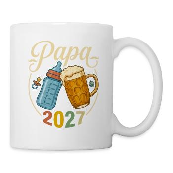 Futur Papa 2027 - Cadeau Bière et Biberon Rétro - Mug blanc - blanc - Droite