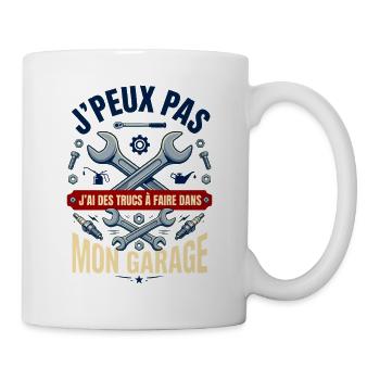 J'peux Pas J'ai Garage - Cadeau Mécanicien Rétro - Mug blanc - blanc - Droite