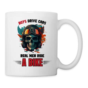 Echte Männer fahren Fahrrad - Tasse - Weiß - Rechts