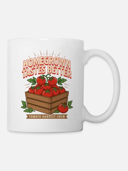 Homegrown Tastes Better Tomaten Crew - Tasse - Weiß
