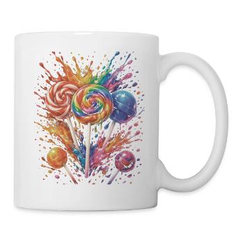 Sucette Bonbon Multicolore Splash Art - Mug blanc - blanc - Droite