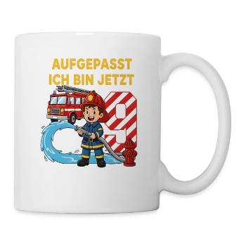 Aufgepasst Ich Bin Jetzt 9 Feuerwehr Geburtstag - Tasse - Weiß - Rechts