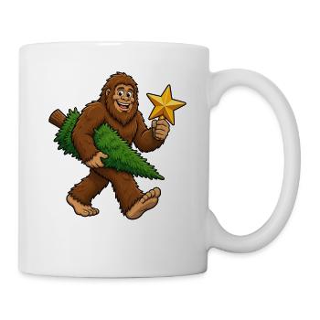 Bigfoot-Weihnachtsbaum und Stern, Bigfoot-Weihnach - Tasse - Weiß - Rechts