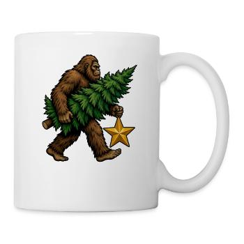 Bigfoot-Weihnachtsbaum und Stern, Bigfoot-Weihnach - Tasse - Weiß - Rechts
