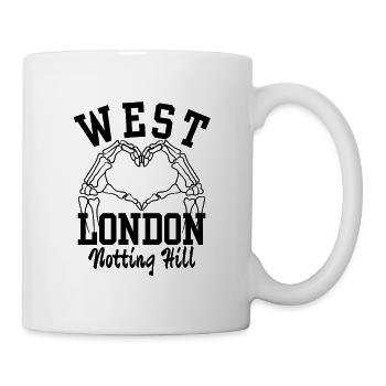 West London Notting Hill Skeleton Heart Grafik - Tasse - Weiß - Rechts