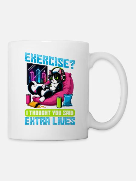 Gamer Gaming Cat Video Game - Tasse - Weiß