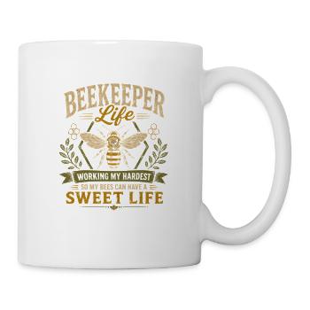 Imkerleben Für ein süßes Leben arbeiten - Tasse - Weiß - Rechts