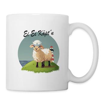 Ei Ei Käpt’n – Lustiges Schaf Design - Tasse - Weiß - Rechts