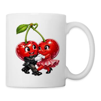 Kirschen Tanzen - Tasse - Weiß - Rechts