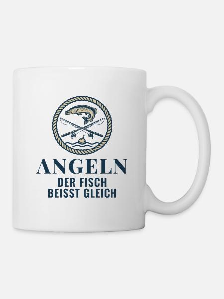 Angeln Der Fisch Beisst Gleich Angler Geschenk - Tasse - Weiß