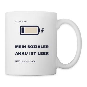Mein Sozialer Akku Ist Leer Introvertiert - Tasse - Weiß - Rechts