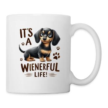 Wienerful Life Dackel lustige Hundedesign-Merch - Tasse - Weiß - Rechts