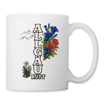 Allgäu ruft – Berge, Blumen und Heimatliebe - Tasse - Weiß - Rechts