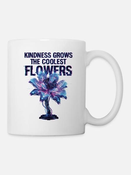 Freundlichkeit Lässt Die Coolsten Blumen Wachsen - Tasse - Weiß