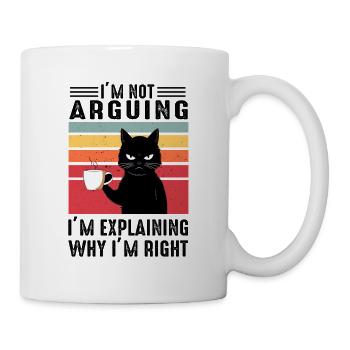 Im Not Arguing Retro Cat - Tasse - Weiß - Rechts