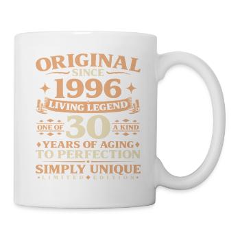 Baujahr 1996 Geburtstag 30 Jahre Vintage - Tasse - Weiß - Rechts