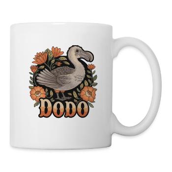  DODO Dodo Vogel Retro Blumen Ausgestorbenes Tier - Tasse - Weiß - Rechts