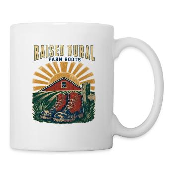 Aufgewachsen auf ländlichen Bauernhöfen, Bauernleben Südstaatlicher Stolz - Tasse - Weiß - Rechts