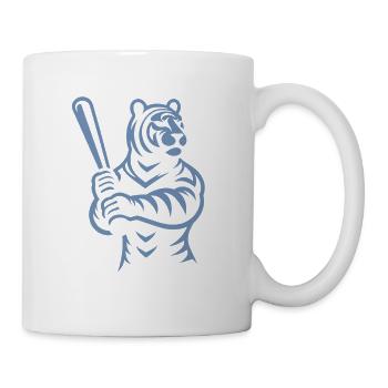 Minimalistische Tiger Baseballspieler Silhouette - Tasse - Weiß - Rechts