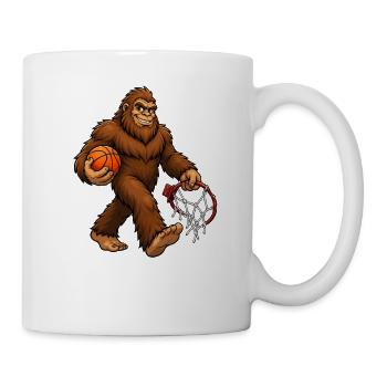 Basketball Bigfoot Sasquatch Lustiger Bigfoot - Tasse - Weiß - Rechts