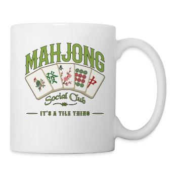 Mahjong-Spiel Sozialclub-Mahjong-Spieler - Tasse - Weiß - Rechts
