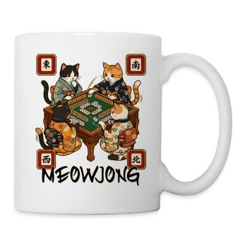 Meowjong Cute Cat Mahjong Game Social Club - Mug - white - Right