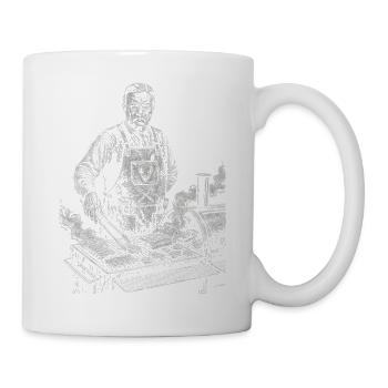 Theodore Roosevelt beim BBQ Grillen - Tasse - Weiß - Rechts