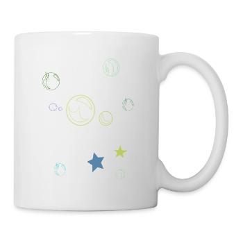 Skizzenplaneten und Sterne - Tasse - Weiß - Rechts