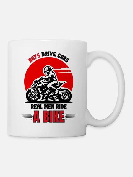 Real Men Biker - Tasse - Weiß
