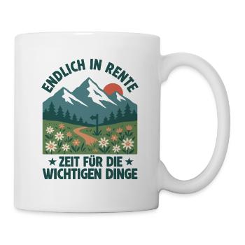 Rente Retro Berge Zeit zu Wandern - Tasse - Weiß - Rechts